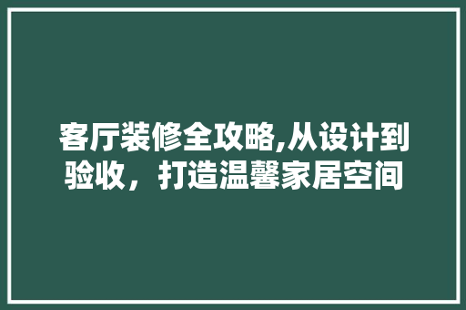 客厅装修全攻略,从设计到验收，打造温馨家居空间