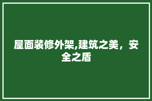 屋面装修外架,建筑之美，安全之盾