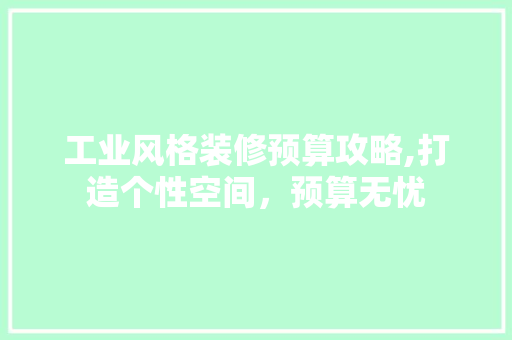 工业风格装修预算攻略,打造个性空间，预算无忧