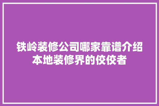 铁岭装修公司哪家靠谱介绍本地装修界的佼佼者