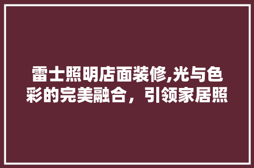 雷士照明店面装修,光与色彩的完美融合，引领家居照明新潮流