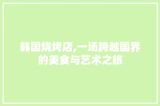 韩国烧烤店,一场跨越国界的美食与艺术之旅