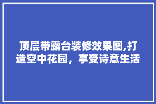 顶层带露台装修效果图,打造空中花园，享受诗意生活