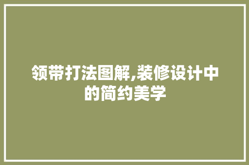 领带打法图解,装修设计中的简约美学