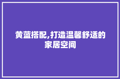 黄蓝搭配,打造温馨舒适的家居空间