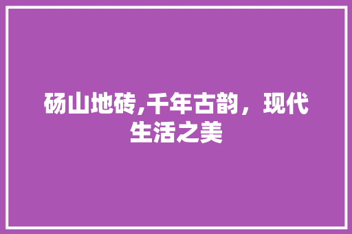 砀山地砖,千年古韵，现代生活之美