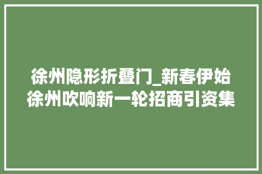 徐州隐形折叠门_新春伊始徐州吹响新一轮招商引资集结号