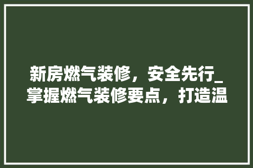新房燃气装修，安全先行_掌握燃气装修要点，打造温馨家园