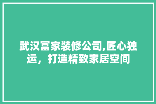 武汉富家装修公司,匠心独运，打造精致家居空间