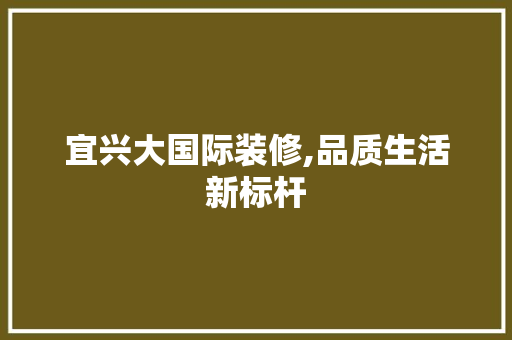 宜兴大国际装修,品质生活新标杆