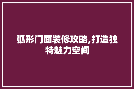 弧形门面装修攻略,打造独特魅力空间