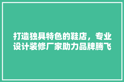 打造独具特色的鞋店，专业设计装修厂家助力品牌腾飞
