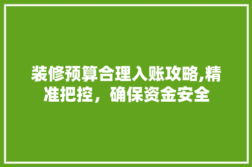 装修预算合理入账攻略,精准把控，确保资金安全
