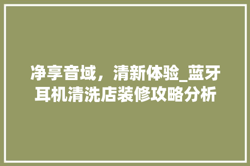 净享音域，清新体验_蓝牙耳机清洗店装修攻略分析