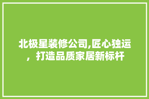 北极星装修公司,匠心独运，打造品质家居新标杆