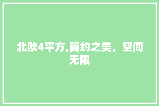 北欧4平方,简约之美，空间无限