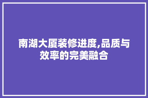 南湖大厦装修进度,品质与效率的完美融合
