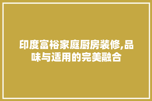 印度富裕家庭厨房装修,品味与适用的完美融合