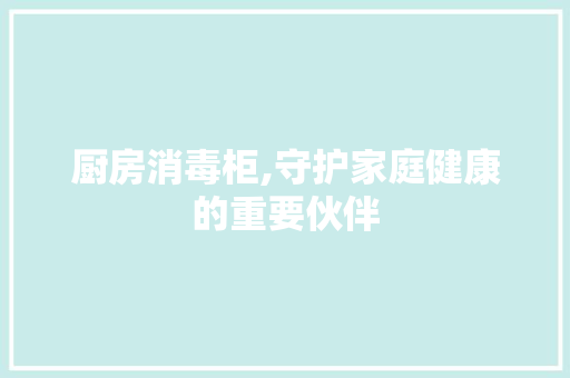 厨房消毒柜,守护家庭健康的重要伙伴