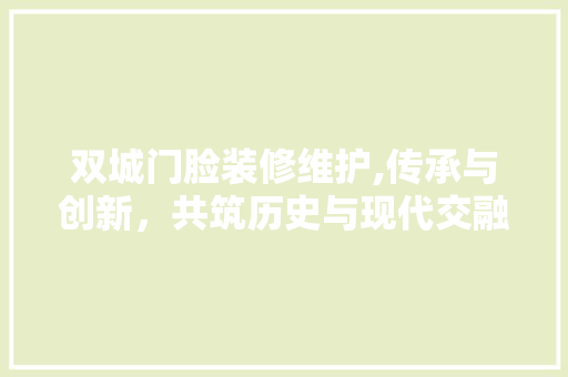 双城门脸装修维护,传承与创新，共筑历史与现代交融之美