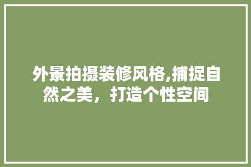 外景拍摄装修风格,捕捉自然之美，打造个性空间