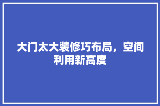 大门太大装修巧布局，空间利用新高度