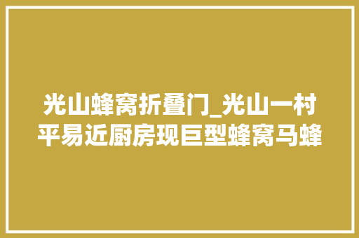 光山蜂窝折叠门_光山一村平易近厨房现巨型蜂窝马蜂飞进飞出平易近警消防联手摘除