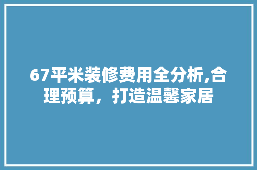 67平米装修费用全分析,合理预算，打造温馨家居