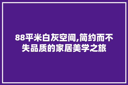 88平米白灰空间,简约而不失品质的家居美学之旅