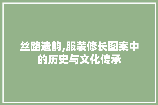 丝路遗韵,服装修长图案中的历史与文化传承
