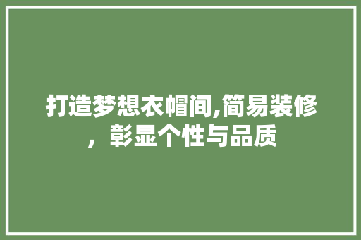 打造梦想衣帽间,简易装修，彰显个性与品质