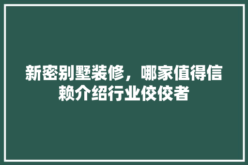 新密别墅装修，哪家值得信赖介绍行业佼佼者