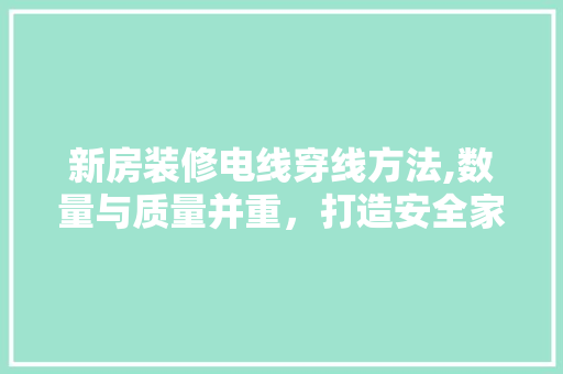 新房装修电线穿线方法,数量与质量并重，打造安全家居环境