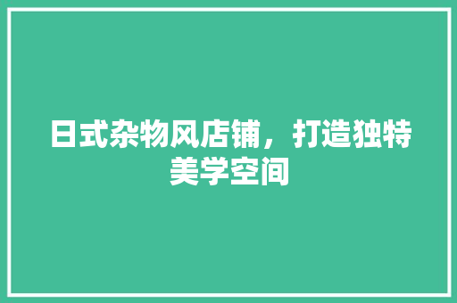 日式杂物风店铺，打造独特美学空间