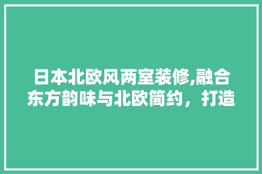 日本北欧风两室装修,融合东方韵味与北欧简约，打造温馨家居空间