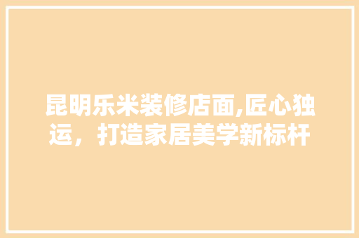 昆明乐米装修店面,匠心独运，打造家居美学新标杆