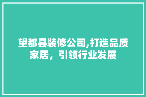望都县装修公司,打造品质家居，引领行业发展