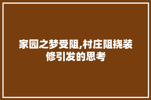 家园之梦受阻,村庄阻挠装修引发的思考 玻璃门
