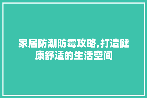 家居防潮防霉攻略,打造健康舒适的生活空间