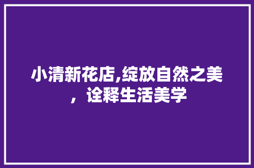 小清新花店,绽放自然之美，诠释生活美学