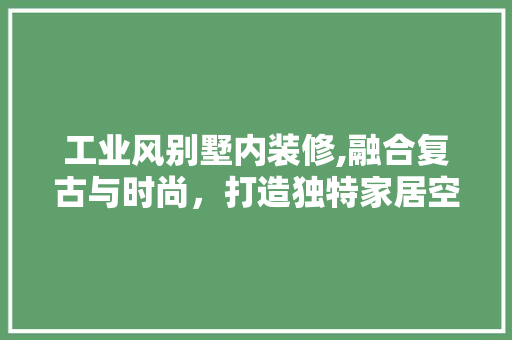 工业风别墅内装修,融合复古与时尚，打造独特家居空间