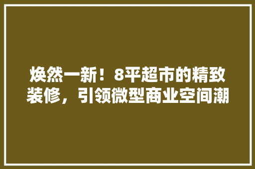 焕然一新！8平超市的精致装修，引领微型商业空间潮流