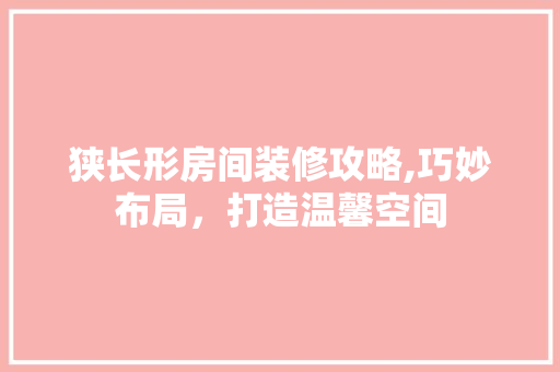 狭长形房间装修攻略,巧妙布局，打造温馨空间