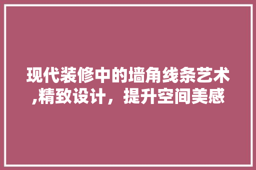 现代装修中的墙角线条艺术,精致设计，提升空间美感