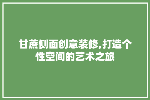 甘蔗侧面创意装修,打造个性空间的艺术之旅