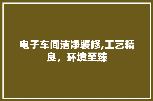 电子车间洁净装修,工艺精良，环境至臻