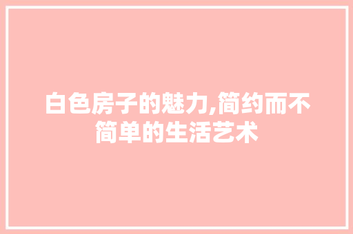 白色房子的魅力,简约而不简单的生活艺术