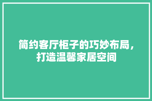 简约客厅柜子的巧妙布局，打造温馨家居空间
