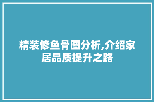精装修鱼骨图分析,介绍家居品质提升之路