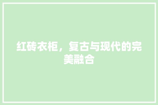 红砖衣柜，复古与现代的完美融合